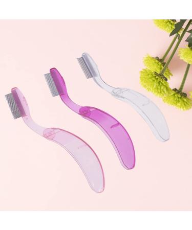 KALLORY 2Pcs Folding Eyebrow Comb - Stainless Steel Lash & Brow Makeup Brush for Perfect Eyebrows & Lashes | Beauty Tool - Random Color - Buy Online on SooperMarket.com