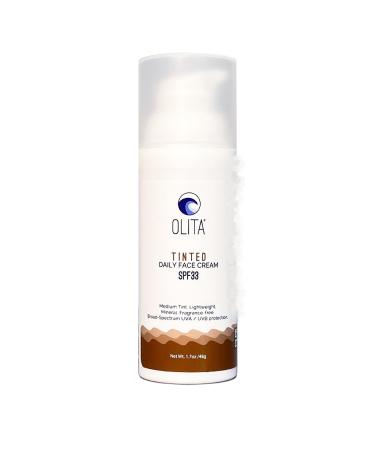Olita Tinted Daily Face Cream with SPF - Moisturizer Face Cream Tinted Sunscreen for Face Lightweight Face Sunscreen - Protects & Hydrates Streak-Free & Fragrance-Free - 1.7 Oz.