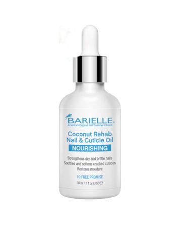 BARIELLE Coconut Rehab Nourishing Nail and Cuticle Oil 1 oz. - Natural Nail Oil  Cuticle Treatment  Treats Dry Cuticles  Cuticle Conditioning
