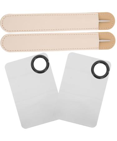 2 Sets Palette Set Cosmetic Spatula Makeup Foundation Palettes Color Mixing Plates Makeup Mixing Palettes Paint Pallet Makeup Mixing Tray Makeup Plate with Spatula Beauty Spatula