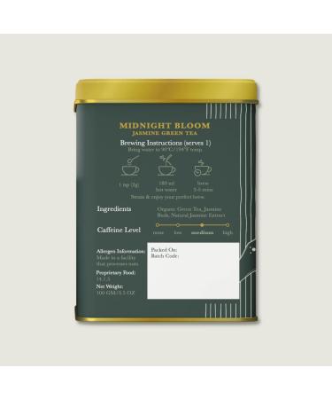 Certified USDA Organic Luxmi Estates Midnight Bloom Jasmine Green Loose Leaf Tea 100g Pack | Darjeeling Green Tea with Organic Jasmine Buds | 50 Cups - Buy Online on SooperMarket.com