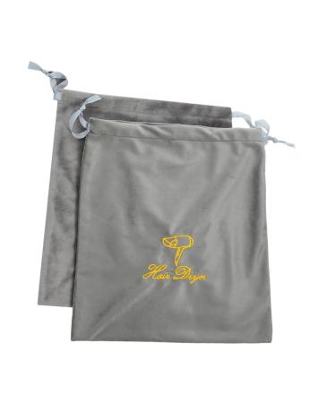 BELLIFFY 2pcs Hair Dryer Storage Bag Storage Bag for Hair Dryer Hair Dryer Bags Drawstring Pouch Blow Dryer Pouch Travel Hair Dryer Bag Drawstring Storage Bag Hair Blow Dryer Bag 30.00X25.00X0.50CM Grey