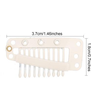 Hair Extension Clip 10 tooth Design Wig Clip Durable and Safe Functional for Wigs Hair Weaving for Most People(creamy-white) - Buy Online on SooperMarket.com