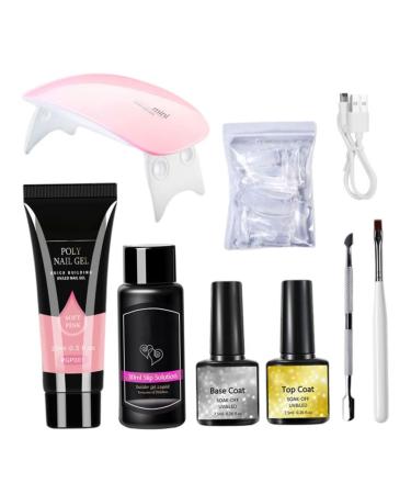 LOUMMRCY polygel nail kit polynail gel kit starter nail extension kit manicure beginner set nail art tools set faster kit 8 pieces pgp001-all-in-one French nail kit salon diy at home pgp001.PGP001.