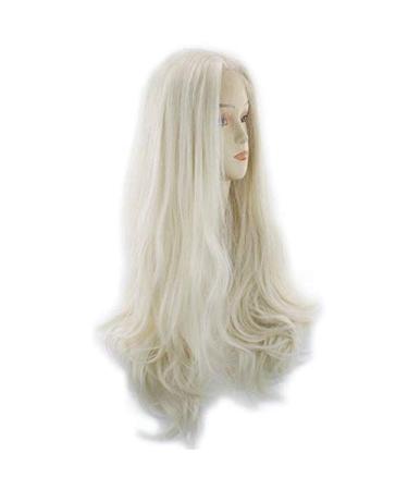 BGHJUE Blonde Lace Front Wig - 26-Inch Silk Straight Heat Resistant Synthetic Wig for Women - Glueless & Stylish - Buy Online on SooperMarket.com