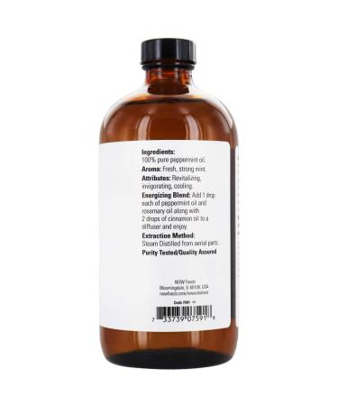 Now Foods Peppermint Essential Oil 16 fl oz - Pure & Natural Aromatherapy - Buy Online on SooperMarket.com