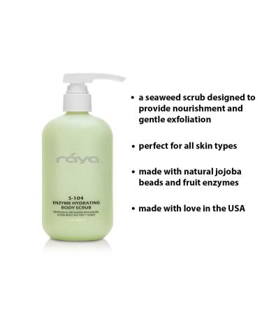 RAYA Enzyme Hydrating Body Scrub 16 oz - Cucumber Scented Exfoliating Scrub with Seaweed & Jojoba Beads | Gentle Skin Care for All Skin Types - Buy Online on SooperMarket.com