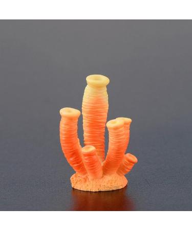Movoja 2 PIECES - Aquarium Decoration Corals - for fresh and salt water - Decoration Coral Aquaristics - 6 Orange Coral 6 Orange