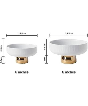 Kitchen Countertop Fruit Rack Fruit Basket White Ceramic Plate Fruit Bowl with Stand Fruit Basket Decorative Fruit Plate Can Hold Cheese Candies Snacks Fruit Trays for Party (Color : OneColor Siz 8inch Onecolor - Buy Online on SooperMarket.com