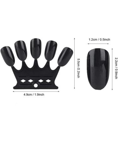 4 Colors Nail Color Card - 50 pcs Nail Art Practice Tips for Manicure Polish Gel Display Tool (2# Black) - Buy Online on SooperMarket.com