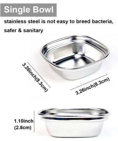 HanryDong Small Animal Stainless Steel Bowl 4 in 1 Hamster Feeder for Water and Food Cage Pet Small Dish for Rabbit/Guinea Pig/Hedgehog/Mice/Chinchilla/Kitten (4 in 1 bowl) - Buy Online on SooperMarket.com