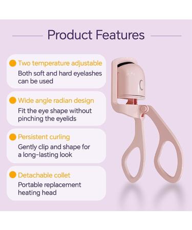 Bntaomle Electric Eyelash Curler USB Charging Model Fast Heating Portable Eye Lash Perm Lasting Curling Thermal Eyelash Clip A White - Buy Online on SooperMarket.com