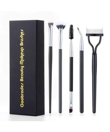 5PCS Eyelash Brush Separator & Comb Set - Prevent Clumping Easy-to-Use Mascara Fan Tools for Perfect Eye Brow Application - Black - Buy Online on SooperMarket.com
