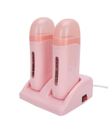 Wax Warmer Roll-on Wax Heater with Double Cartridges Wax Heater for Hair Removal - Pink