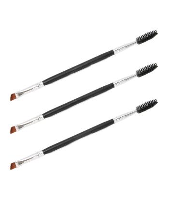 3Pcs Dual Brow Brush Set - Portable Professional Dual Headed Angled Eyebrow Brushes for Beauty Room & Travel - Ideal for Precise Eyebrow Application - Buy Online on SooperMarket.com