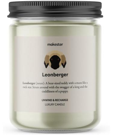Leonberger Candle - 220g Soy Wax with Vanilla Jasmine & Almond - Perfect Gift for Leonberger Lovers - Dog Candles by Makester - Buy Online on SooperMarket.com