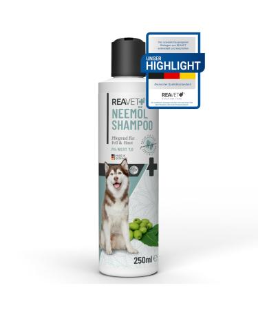 Reavet dog shampoo against itching 250ml - neem oil shampoo against mites fleas ticks ticks & parasites I for dogs all breeds pleasant fragrance & on dog skin adapted - suitable for puppies 250 ml