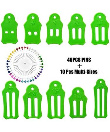 HONEYSEW 10pcs Fabric Bias Binding Sasher Tool Set with 40 Quilting Pins - Multi-Sized Foldable Strips, Green - Buy Online on SooperMarket.com