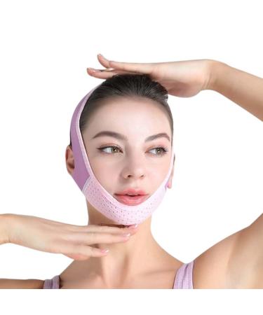 Double Chin Reducer | V Line Lifting Mask & Chin Strap for Women - Face Slimming Solution (Purple - Buy Online on SooperMarket.com