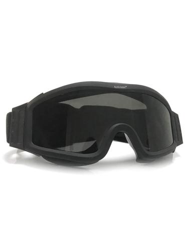 Fouos Military Airsoft Goggles, Tactical Safety Glasses, 3 Interchangeable Lenses, Anti-Fog Black