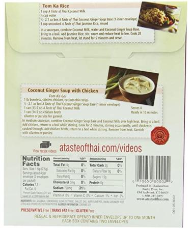 Taste of Thai Coconut Ginger Soup Base - 2oz (Pack of 6) | Classic Thai Spices | Use as Rub, Marinade, or Dip | Non-GMO, Gluten-Free - Buy Online on SooperMarket.com