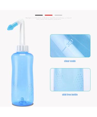 DOUQIFEI Neti Pot Sinus Rinsing Nasal Wash Bottle with 2pcs Nozzles 500ml Bottle Nasal Wash Cleaner for Adults Kids Blue - Buy Online on SooperMarket.com
