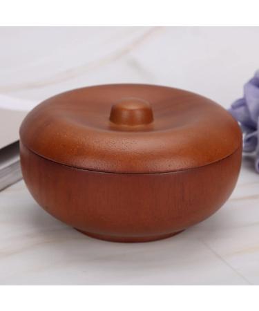 Dekaim Wooden Shaving Bowl with Lid | Men's Shaving Brush & Foam Cup for Cream & Soap | International Shipping - Buy Online on SooperMarket.com