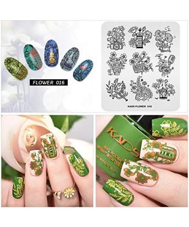 Alexnailart Nail Stamping Plate FL016 - Multi-Pattern Stamping Template for Image Print Nail Art Design - Nail Stamper & Scraper Nails Tool - Buy Online on SooperMarket.com