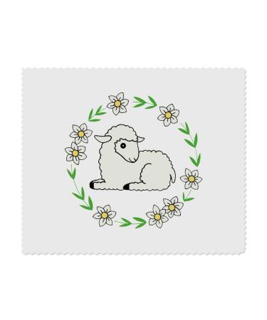 Azeeda 2 x 'Flower Sheep Circle' Microfiber Lens / Glasses Cleaning Cloths (LC00014782)