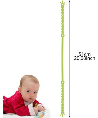 4 Pcs Adjustable Silicone Toy Clips for Baby Pacifier, Feeding Bottle & More - Safety Straps for Stroller, High Chair & Cribs - Buy Online on SooperMarket.com