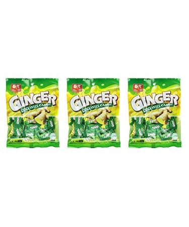Chun Guang Ginger Coconut Candy, 5.6 Ounce (Pack of 3) Ginger Coconut 5.6 Ounce (Pack of 3)