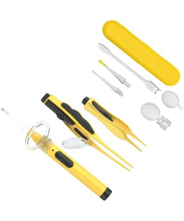 FRCOLOR 2pcs Ear Wax Removal Kit with LED | Ear Cleaning Tool Set | Yellow | 14x2x2cm - Buy Online on SooperMarket.com