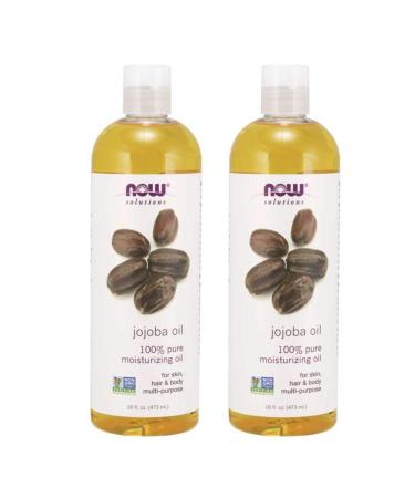NOW Solutions Jojoba Oil 100% Pure Moisturizing Multi-Purpose Oil for Face Hair and Body 16-Ounce (Pack of 2)