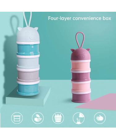 4-Layer Baby Milk Powder Dispenser | Non-Spill Formula Box | Portable Storage Container for Travel | Blue - Buy Online on SooperMarket.com