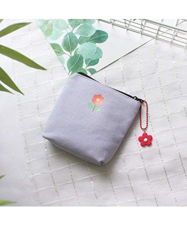 Tuciyke Sanitary Napkin Storage Bag Menstrual Cup Pouch Flower Portable Pads Bag with Zipper 4.7*4.3*1.2IN Feminine Menstruation First Period Bags for Teen Girls Women Ladies(Purple)