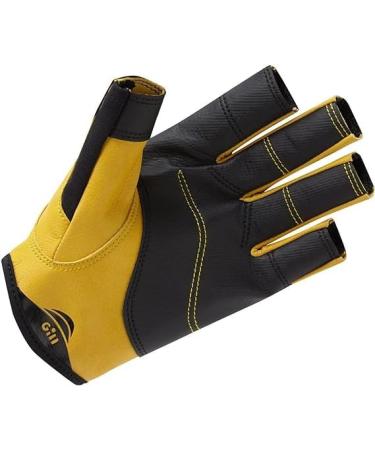 Gill Men's Pro Short Finger Sailing Gloves - Black XS | Durable & Comfortable Dinghy Gloves for All Conditions - Buy Online on SooperMarket.com