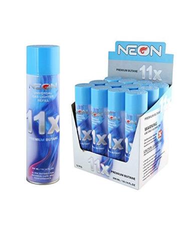 Neon 11x Ultra Refined Butane Fuel Lighter Refill Gas Pack of 12