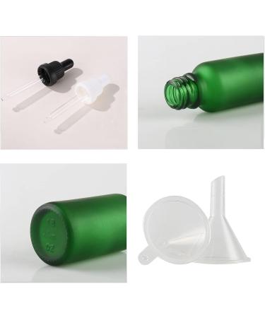 Zeoabsy 6-Piece 20ml Frosted Green Glass Pipette Bottles for Essential Oils & Aromatherapy | Empty Drip Bottles with White Locking Pipetting Ring - Buy Online on SooperMarket.com