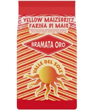 Valle Del Sole Bramata Oro Yellow Maize Gritz for Polenta 1KG - Premium Quality Italian Cornmeal - Buy Online on SooperMarket.com