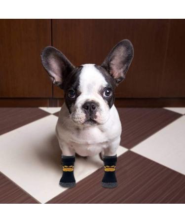 SCIROKKO 3 Pairs Double Anti-Slip Dog Socks - Adjustable Non-Skid Paw Protector for Small Dogs - Indoor and Outdoor Paw Grips for Traction Control and Lick Prevention - Black - Buy Online on SooperMarket.com
