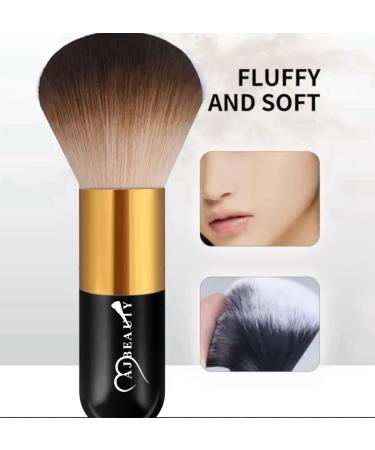 Fluffy Kabuki Makeup Brush - Large Soft Face Powder Foundation & Blush Brush Black+Brown 103 | Perfect for Blending - Shop Internationally - Buy Online on SooperMarket.com