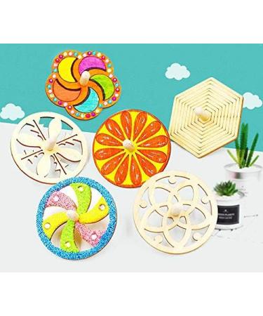 Liuer 24pcs Wooden Roundabout Toy Set - Perfect Children's Birthday Guest Gifts - Eco-Friendly Wooden Circle in Assorted Paint Colors - Buy Online on SooperMarket.com