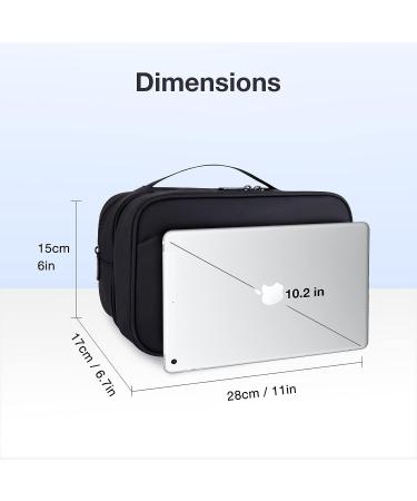 BAGSMART Men's Hanging Travel Toiletry Organizer Large Dopp Kit - Water Resistant Shaving Bag for Toiletries - Black - Buy Online on SooperMarket.com
