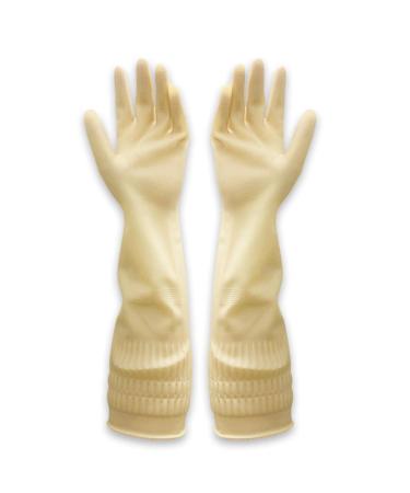 Household Work Waterproof Rubber Latex Gloves Dishwashing Laundry Female Labor Protection Durable 125ke-mihuangse Sxiaoma