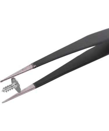 Nail Art Rhinestones Eyelashes Straight & Curved Tweezers Tool Set-Black - Buy Online on SooperMarket.com