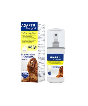 Adaptil Transport Spray - Helpt Je Hond Kalmeren - reduces hijgen beven en rusteloosheid tijdens het - inhoud 20 ml of 60ml - Transport spray - 60 ml