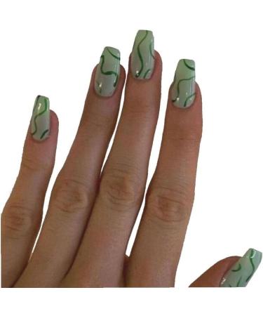 3set Detachable Long Coffin False Nails with Designs Press on Nails Wearable Fake Nail Decor Full Cover Art Tips - Buy Online on SooperMarket.com