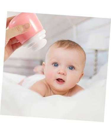 Beavorty 6-Piece Baby Powder Puff Set with Storage Bottle | Travel-Friendly Kit for Newborns | Loose Powder Sponge Container | Pink, 10x7CM - Buy Online on SooperMarket.com