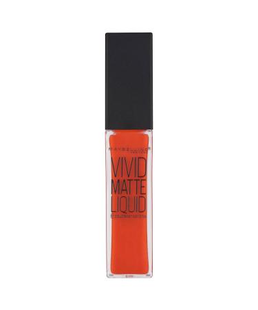 Maybelline New York Vivid Matte Liquid Lipstick 25 orange shot 1 pack (1 x 8 ml) #25 orange shot 7.7 ml (1 pack)