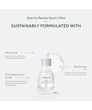 AROMATICA Aloe Hy-ffective Serum 40% Hyaluronic + Vitamin B5 | 30ml | Hydrating Facial Serum | Firming & Anti-Aging | All Skin Types - Buy Online on SooperMarket.com